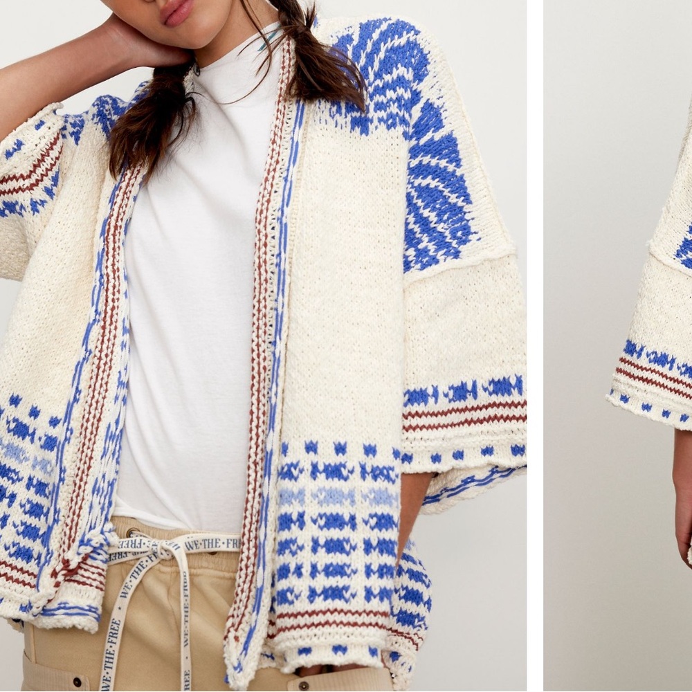 NWT Free People Shell Patterned Cardi, XS - Picture 5 of 11